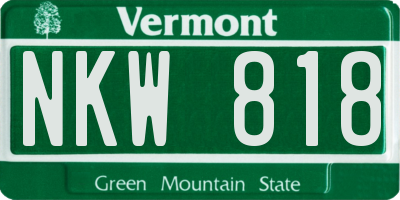 VT license plate NKW818