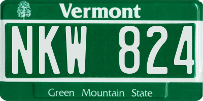 VT license plate NKW824