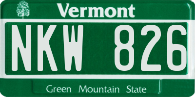 VT license plate NKW826
