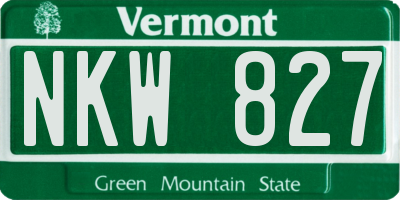 VT license plate NKW827
