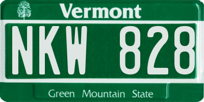 VT license plate NKW828