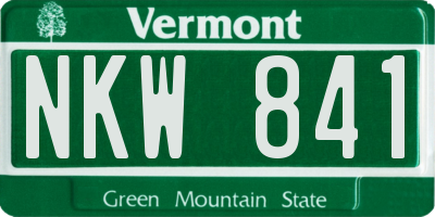 VT license plate NKW841