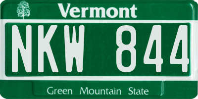 VT license plate NKW844