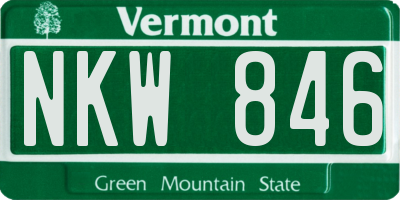 VT license plate NKW846