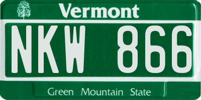 VT license plate NKW866