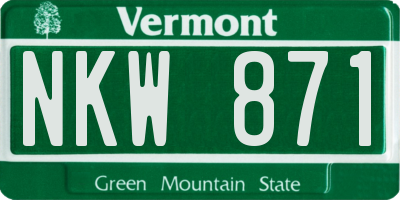 VT license plate NKW871