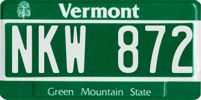 VT license plate NKW872