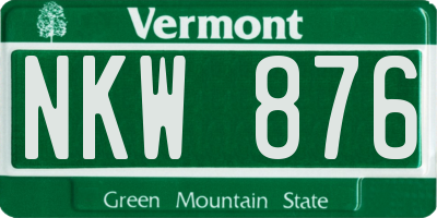 VT license plate NKW876