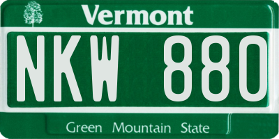 VT license plate NKW880