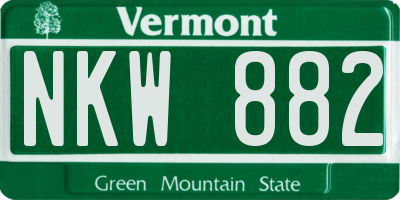 VT license plate NKW882