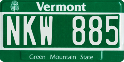 VT license plate NKW885