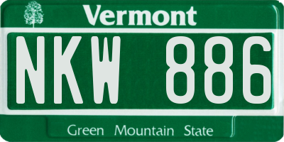 VT license plate NKW886