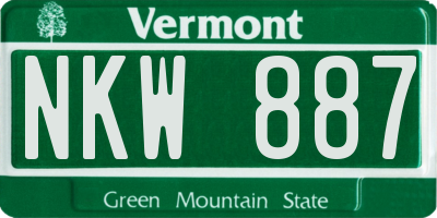 VT license plate NKW887