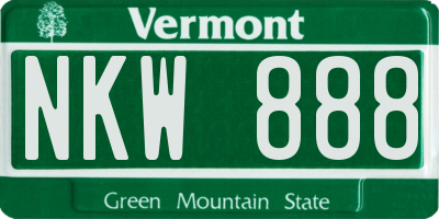 VT license plate NKW888