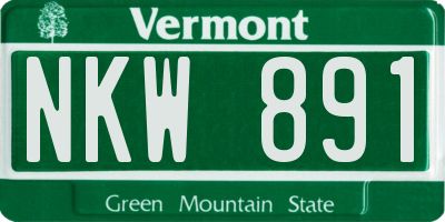 VT license plate NKW891