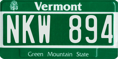 VT license plate NKW894