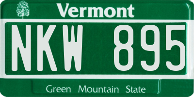 VT license plate NKW895