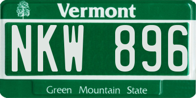 VT license plate NKW896