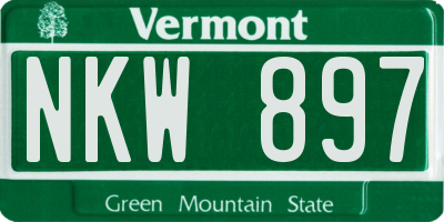 VT license plate NKW897