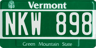 VT license plate NKW898