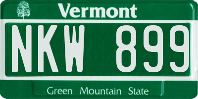VT license plate NKW899