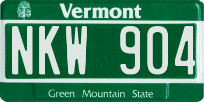 VT license plate NKW904