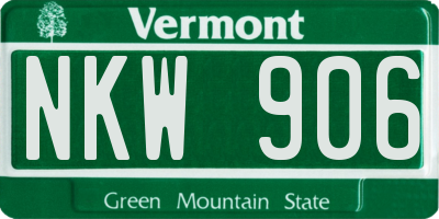 VT license plate NKW906