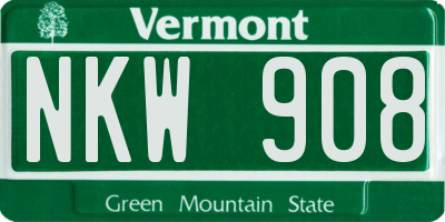 VT license plate NKW908