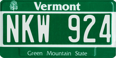 VT license plate NKW924