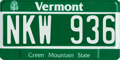 VT license plate NKW936