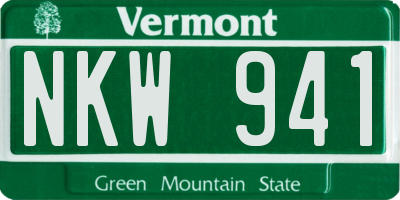 VT license plate NKW941