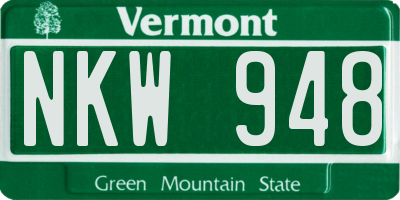 VT license plate NKW948