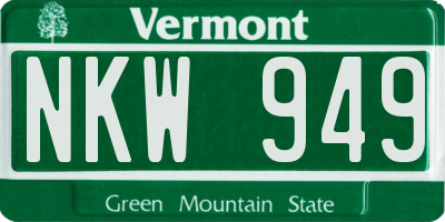VT license plate NKW949