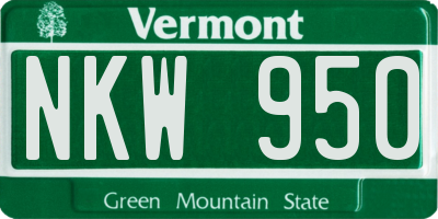 VT license plate NKW950