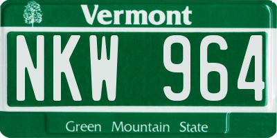 VT license plate NKW964