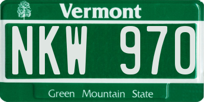 VT license plate NKW970