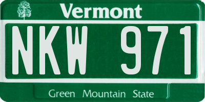 VT license plate NKW971