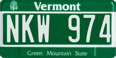 VT license plate NKW974