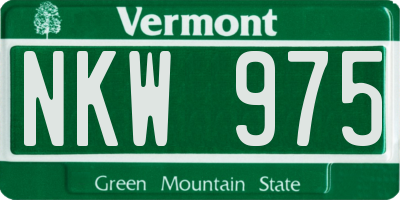 VT license plate NKW975