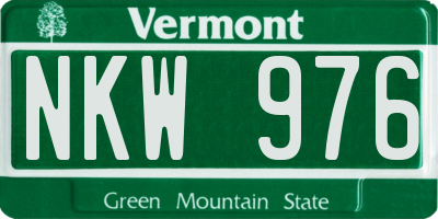 VT license plate NKW976