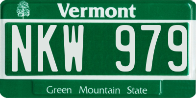 VT license plate NKW979
