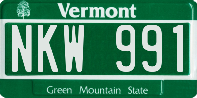 VT license plate NKW991