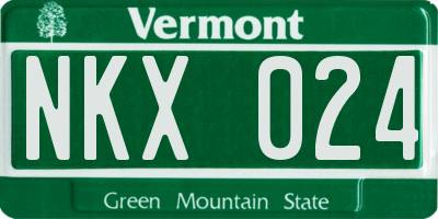 VT license plate NKX024