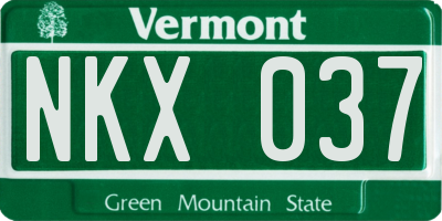 VT license plate NKX037