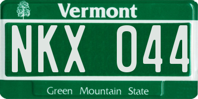 VT license plate NKX044