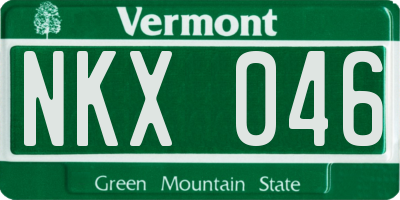 VT license plate NKX046