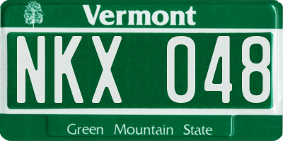 VT license plate NKX048
