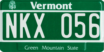 VT license plate NKX056