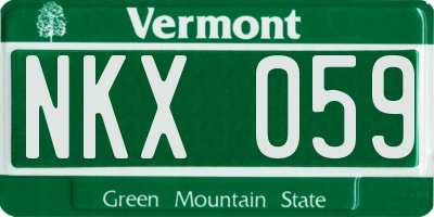 VT license plate NKX059