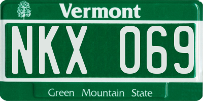 VT license plate NKX069